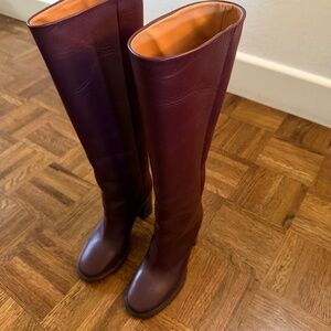 COS tall burgundy boots size 37